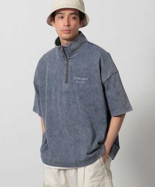 LAKOLE(ラコレ)の「デニムライクハーフZIP / 324598(Tシャツ/カットソー・メンズ・インディゴブルー/その他9/ブルー/ブラック・MEDIUM/LARGE)」の11枚目の写真