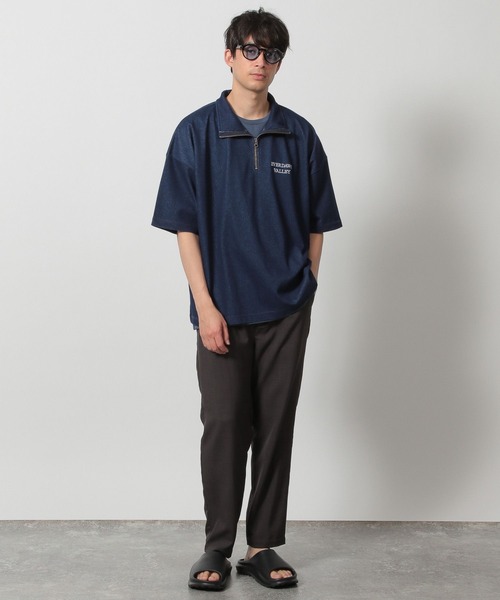 LAKOLE(ラコレ)の「デニムライクハーフZIP / 324598(Tシャツ/カットソー・メンズ・インディゴブルー/その他9/ブルー/ブラック・MEDIUM/LARGE)」の7枚目の写真