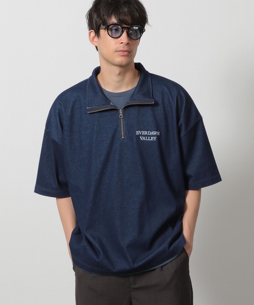 LAKOLE(ラコレ)の「デニムライクハーフZIP / 324598(Tシャツ/カットソー・メンズ・インディゴブルー/その他9/ブルー/ブラック・MEDIUM/LARGE)」の8枚目の写真