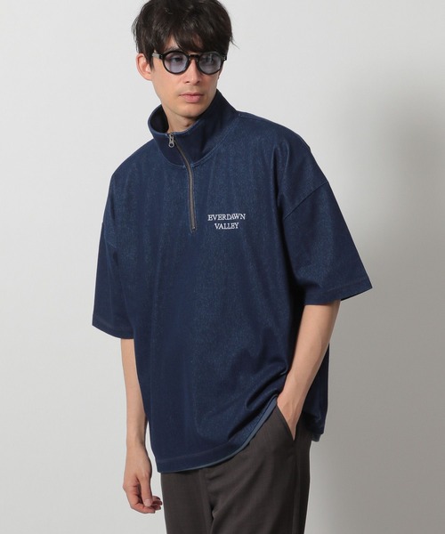 デニムライクハーフZIP / 324598（Tシャツ/カットソー）｜LAKOLE
