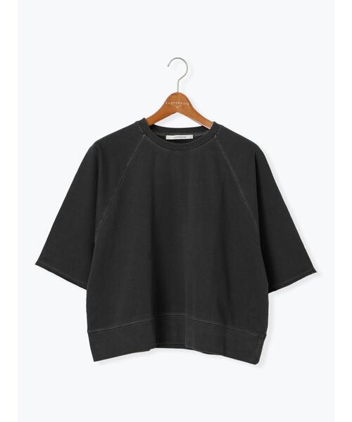 Lugnoncure（ルノンキュール）の「7分袖カットオフミニ裏毛トップス（Tシャツ/カットソー・レディース・チャコールグレー/オフホワイト/ブラック・F）」の3枚目の写真