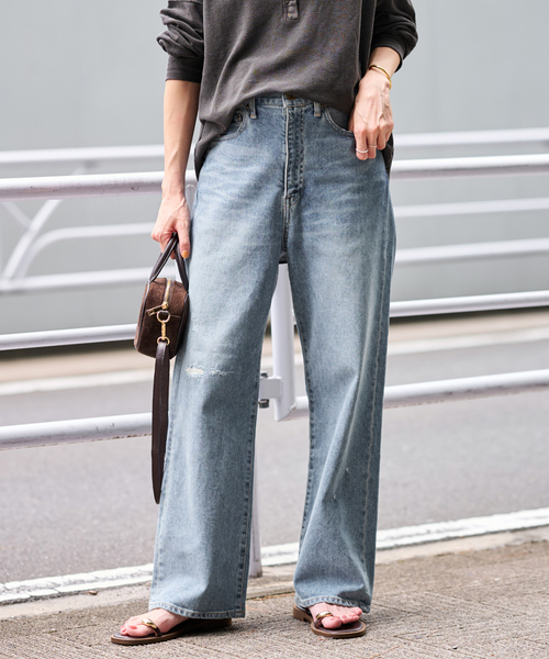 FRAMeWORK(フレームワーク)の「≪追加・ベストセラー≫デニムストレートパンツ2(デニムパンツ・レディース・グレー/ベージュ/ブルー系その他・40/38/36/34)」の8枚目の写真