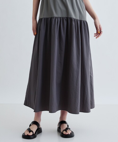 GALLEST(ギャレスト)の「ロング丈ジャージワンピース(ワンピース・レディース・ブラウン系その他/ブラック/ダークグレー・38/34)」の9枚目の写真