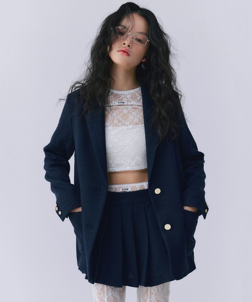 EIMY ISTOIRE(エイミーイストワール)の「ツイードプリーツミニスカート(スカート・レディース・イエロー/ネイビー/キャメル・M/S)」の20枚目の写真