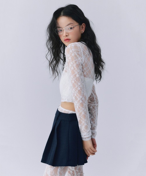 EIMY ISTOIRE(エイミーイストワール)の「ツイードプリーツミニスカート(スカート・レディース・イエロー/ネイビー/キャメル・M/S)」の13枚目の写真