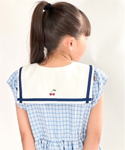 axes femme(アクシーズファム)の「チェック柄セーラー肩開きワンピース(ワンピース・キッズ・レッド/サックスブルー・MEDIUM/LARGE/X-LARGE)」の12枚目の写真