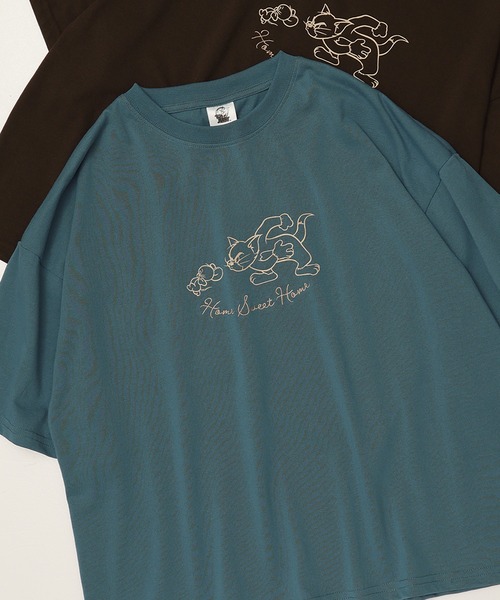 Tom&Jerry(トムアンドジェリー)の「【TOM & JERRY/トムとジェリー】天竺 プリント/刺繍 WIDEシルエット 半袖Tシャツ(Tシャツ/カットソー・レディース・ブルー系/ブラウン/オフホワイト/ライラック・L/M)」の21枚目の写真