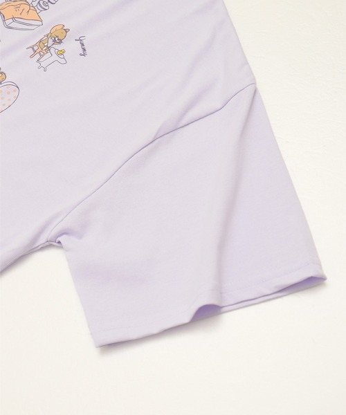 Tom&Jerry(トムアンドジェリー)の「【TOM & JERRY/トムとジェリー】天竺 プリント/刺繍 WIDEシルエット 半袖Tシャツ(Tシャツ/カットソー・レディース・ブルー系/ブラウン/オフホワイト/ライラック・L/M)」の13枚目の写真