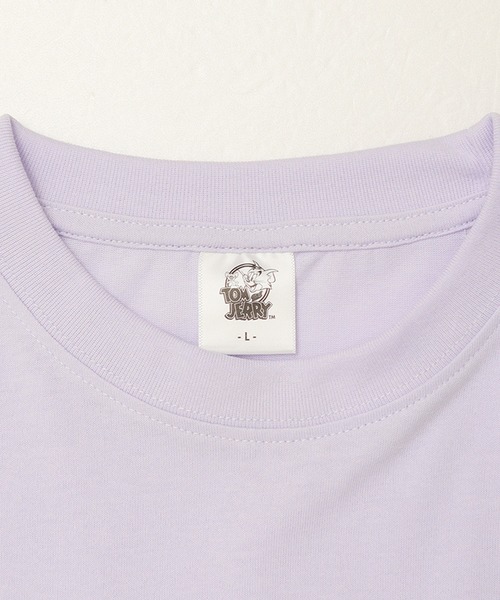 Tom&Jerry(トムアンドジェリー)の「【TOM & JERRY/トムとジェリー】天竺 プリント/刺繍 WIDEシルエット 半袖Tシャツ(Tシャツ/カットソー・レディース・ブルー系/ブラウン/オフホワイト/ライラック・L/M)」の15枚目の写真