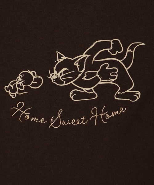 Tom&Jerry(トムアンドジェリー)の「【TOM & JERRY/トムとジェリー】天竺 プリント/刺繍 WIDEシルエット 半袖Tシャツ(Tシャツ/カットソー・レディース・ブルー系/ブラウン/オフホワイト/ライラック・L/M)」の17枚目の写真