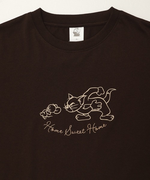 Tom&Jerry(トムアンドジェリー)の「【TOM & JERRY/トムとジェリー】天竺 プリント/刺繍 WIDEシルエット 半袖Tシャツ(Tシャツ/カットソー・レディース・ブルー系/ブラウン/オフホワイト/ライラック・L/M)」の16枚目の写真