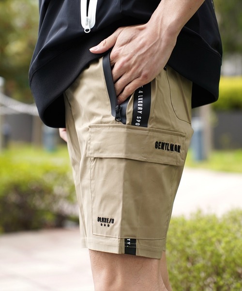 LUXE/R GOLF ストレッチ　クロスサイドライン ショートカーゴパンツ RM)【LUXE/R GOLF】ストレッチ クロス サイドライン ショート