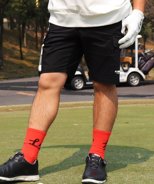 LUXE/R GOLF ストレッチ　クロスサイドライン ショートカーゴパンツ RM)【LUXE/R GOLF】ストレッチ クロス サイドライン ショート