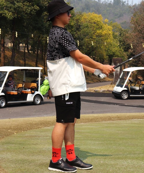 LUXE/R GOLF ストレッチ　クロスサイドライン ショートカーゴパンツ RM)【LUXE/R GOLF】ストレッチ クロス サイドライン ショート
