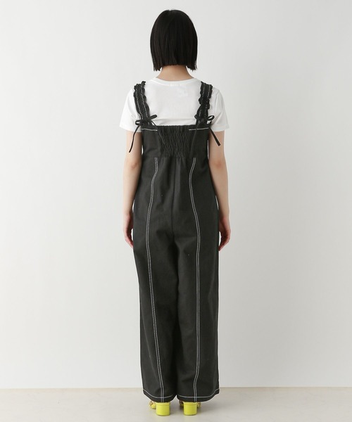 RAGEBLUE(レイジブルー)の「ステッチデザイン/ギャザーショルダーオールインワン(サロペット/オーバーオール・レディース・ホワイト/ブラック・FREE)」の14枚目の写真