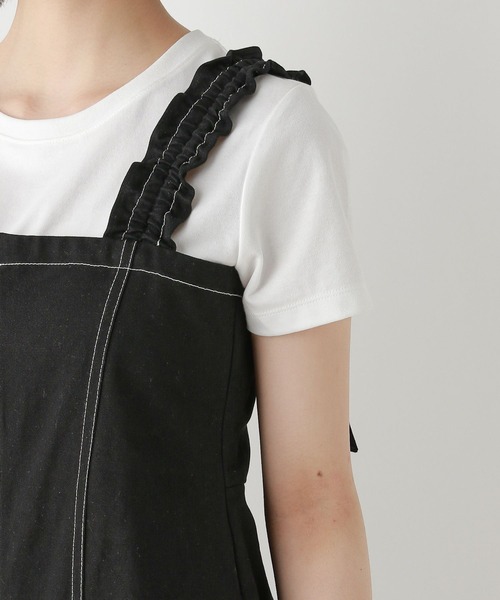 RAGEBLUE(レイジブルー)の「ステッチデザイン/ギャザーショルダーオールインワン(サロペット/オーバーオール・レディース・ホワイト/ブラック・FREE)」の16枚目の写真