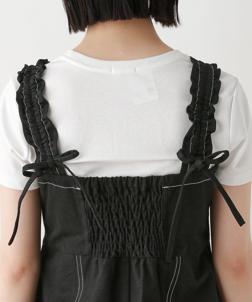 RAGEBLUE(レイジブルー)の「ステッチデザイン/ギャザーショルダーオールインワン(サロペット/オーバーオール・レディース・ホワイト/ブラック・FREE)」の19枚目の写真