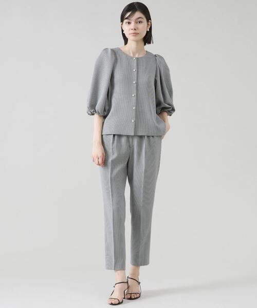 Tiara(ティアラ)の「2タックテーパードパンツ(セットアップ可)(その他パンツ・レディース・パープル/ホワイト×ブラック/ブラック・2/4/3)」の19枚目の写真