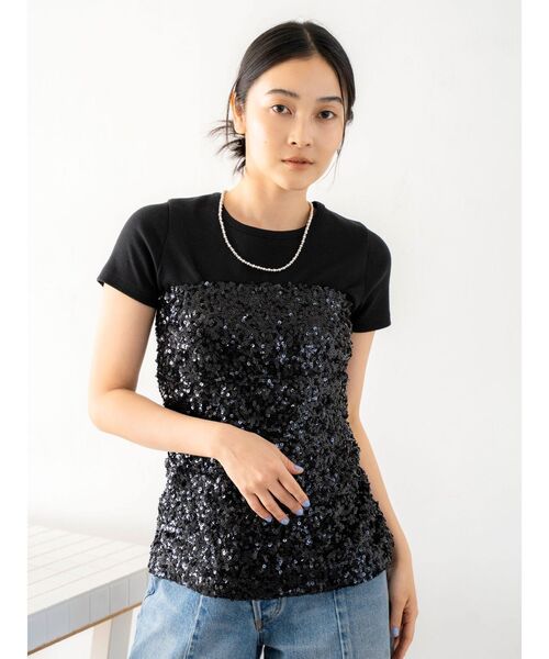 Ungrid（アングリッド）の「スパンコールビスチェ（チューブトップ・レディース・ブラック/シルバー・FREE）」の3枚目の写真