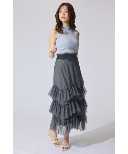 rienda フリルスカート rienda」 フリルスカート SMALL グレー レディース