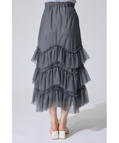 rienda(リエンダ)の「レイヤードフリルチュールティアードスカート 春服 夏服(スカート・レディース・ライトグレー/ブルー/ブラック系その他・SMALL/MEDIUM)」の21枚目の写真