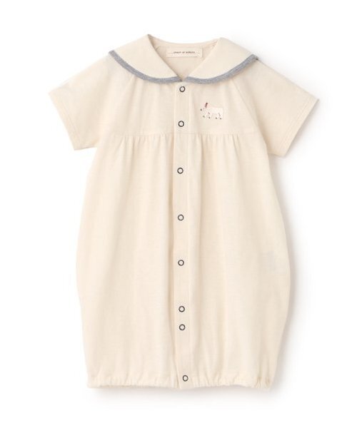 sense of wonder(センスオブワンダー)の「【オーガニック】シロクマセーラー半袖2WAYオール【日本製】(ロンパース・キッズ・ブルー/ホワイト系・50-70cm)」の1枚目の写真