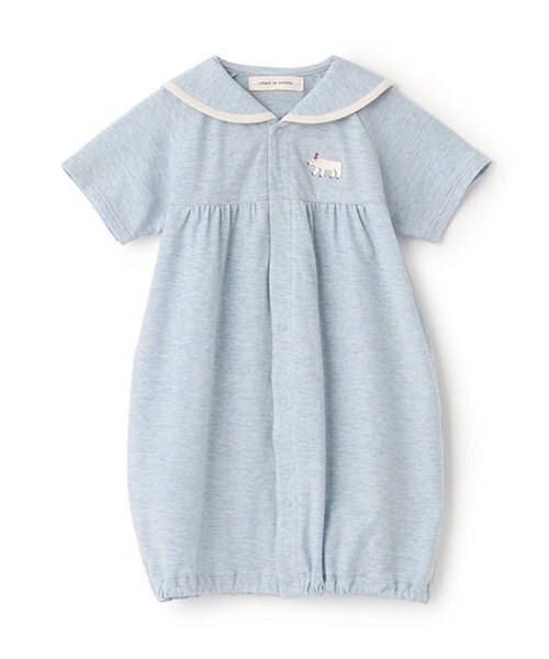 sense of wonder(センスオブワンダー)の「【オーガニック】シロクマセーラー半袖2WAYオール【日本製】(ロンパース・キッズ・ブルー/ホワイト系・50-70cm)」の2枚目の写真