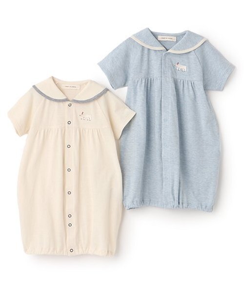 sense of wonder(センスオブワンダー)の「【オーガニック】シロクマセーラー半袖2WAYオール【日本製】(ロンパース・キッズ・ブルー/ホワイト系・50-70cm)」の10枚目の写真