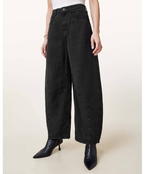 ALLSAINTS♡リネン ブレンド ワイド レッグ トラウザー JETT BARREL LEG LINEN BLEND TROUSERS | JETT バレル レッグ