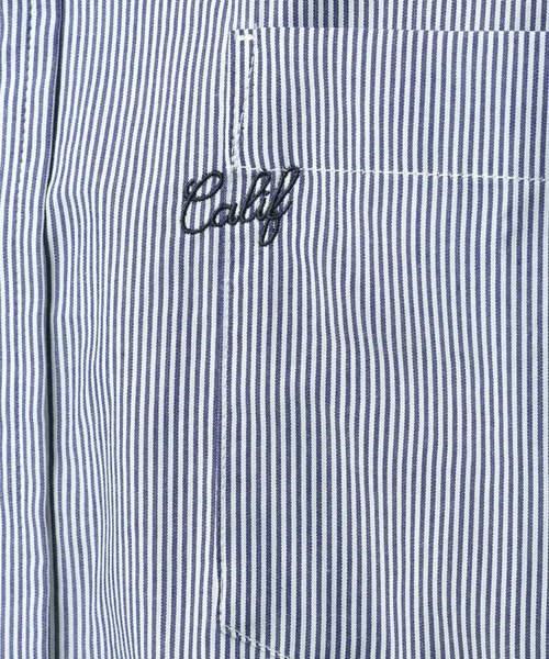 BAYFLOW(ベイフロー)の「ワンポイント刺繍ストライプ半袖シャツ(シャツ/ブラウス・メンズ・ブルー/ホワイト・LARGE/MEDIUM)」の10枚目の写真