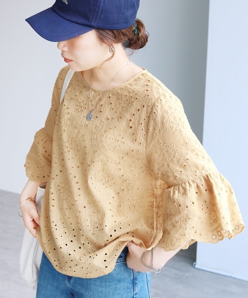 袖口スカラップレースブラウス（シャツ/ブラウス）｜reca（レカ）の