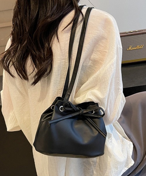 セール】リボン付き巾着型ミニショルダーバッグ（ショルダー