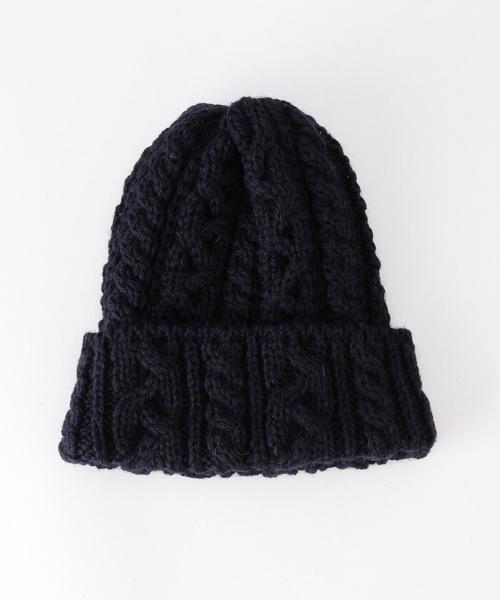 SHIPS for women（シップスフォーウィメン）の「HIGHLAND2000:ケーブルニットキャップⅡ（ニットキャップ/ビーニー・レディース・ホワイト/グレー/ブラック/ネイビー・ONE SIZE）」の4枚目の写真
