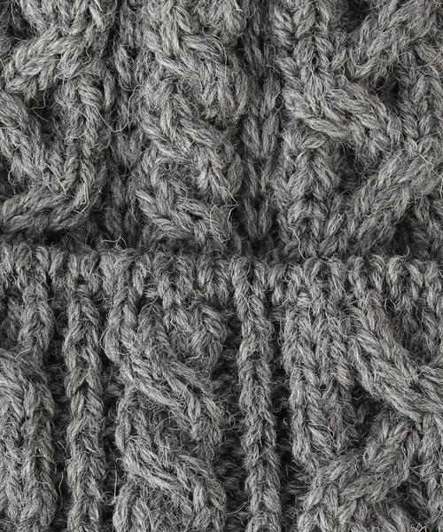 SHIPS for women（シップスフォーウィメン）の「HIGHLAND2000:ケーブルニットキャップⅡ（ニットキャップ/ビーニー・レディース・ホワイト/グレー/ブラック/ネイビー・ONE SIZE）」の6枚目の写真