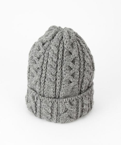 SHIPS for women（シップスフォーウィメン）の「HIGHLAND2000:ケーブルニットキャップⅡ（ニットキャップ/ビーニー・レディース・ホワイト/グレー/ブラック/ネイビー・ONE SIZE）」の7枚目の写真