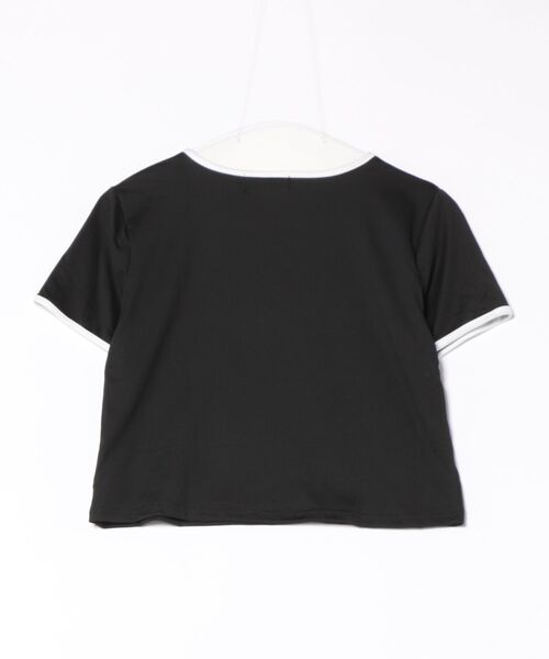 WEGO（ウィゴー）の「WEGO/パイピングハート刺繍Tシャツ（Tシャツ/カットソー・レディース・ブラック/ピンク/ホワイト・MEDIUM/SMALL）」の4枚目の写真