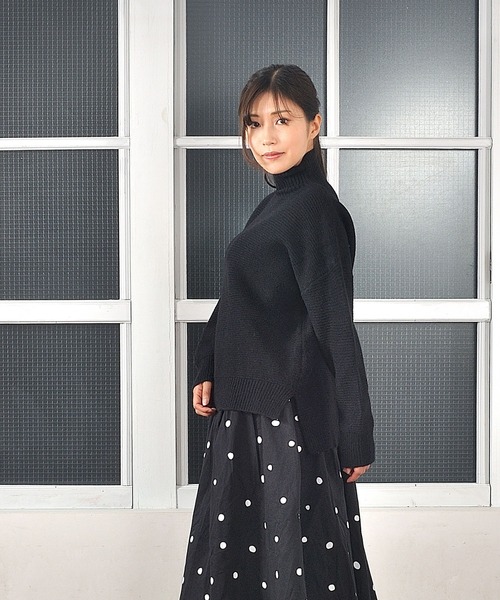 セール】Colork(カラック) リブ編み タートルネックセーター（ニット