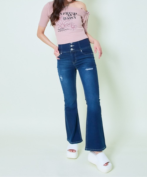 GORGE（ゴージ）の「《ワンショル×ラメ映え》レディース テレコ 半袖トップス カジュアル 春夏秋（Tシャツ/カットソー・レディース・ピンク/ブラック/オフホワイト・F）」の10枚目の写真