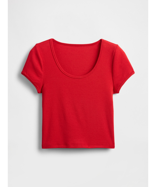 セール】モダン クロップド キャップスリーブTシャツ（Tシャツ