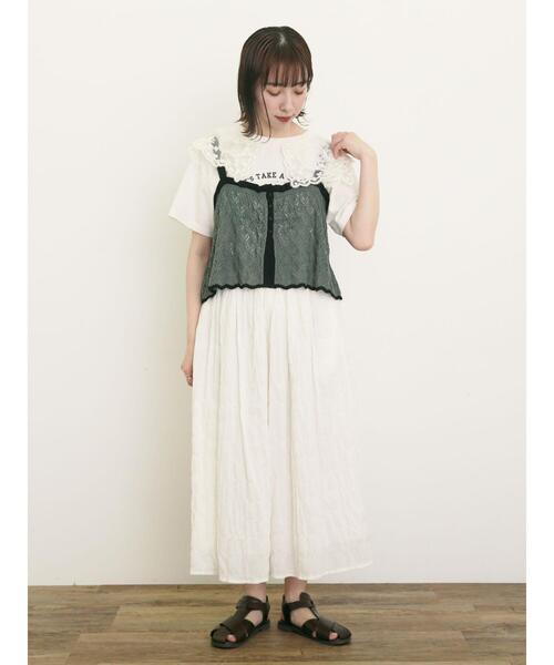 Samansa Mos2（サマンサ モスモス）の「配色前後2WAYニットビスチェ（ベスト・レディース・グリーン/ベージュ/ブラック・F）」の13枚目の写真