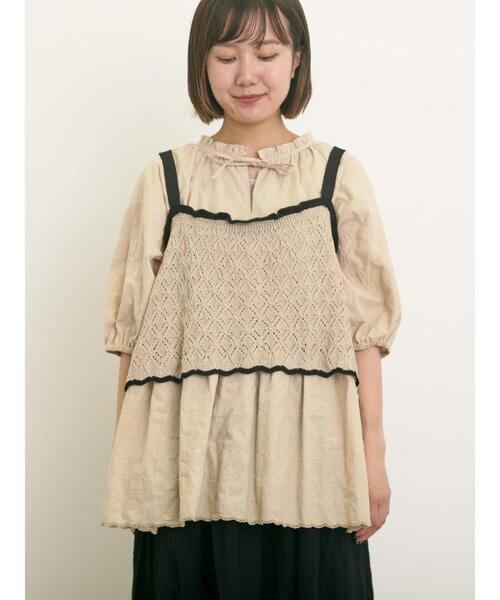 Samansa Mos2（サマンサ モスモス）の「配色前後2WAYニットビスチェ（ベスト・レディース・グリーン/ベージュ/ブラック・F）」の17枚目の写真