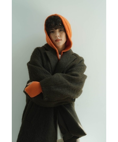 Knuth Marf(クヌースマーフ)の「cropped knit hoodie(パーカー・レディース・オレンジ・FREE)」の6枚目の写真