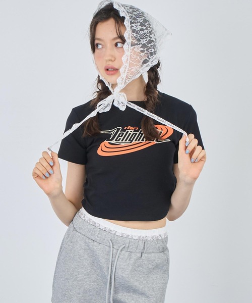 ANAP(アナップ)の「ウエストシャーリングロゴ Tシャツ(Tシャツ/カットソー・レディース・グレー/ブラック/ホワイト・FREE)」の3枚目の写真