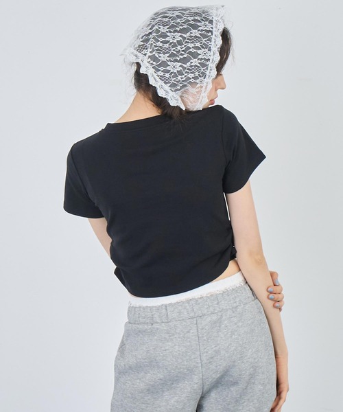 ANAP(アナップ)の「ウエストシャーリングロゴ Tシャツ(Tシャツ/カットソー・レディース・グレー/ブラック/ホワイト・FREE)」の14枚目の写真