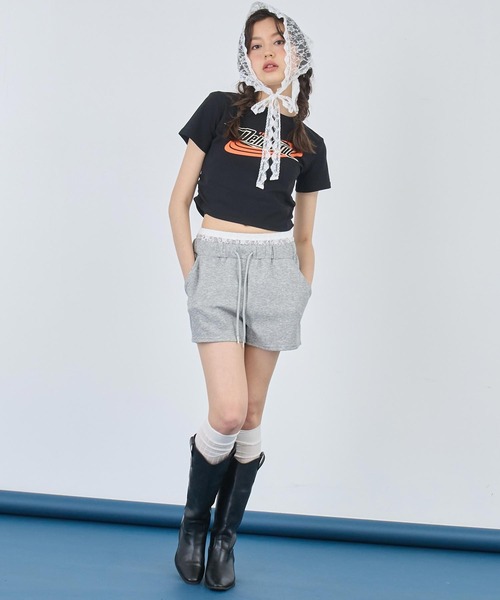 ANAP(アナップ)の「ウエストシャーリングロゴ Tシャツ(Tシャツ/カットソー・レディース・グレー/ブラック/ホワイト・FREE)」の13枚目の写真