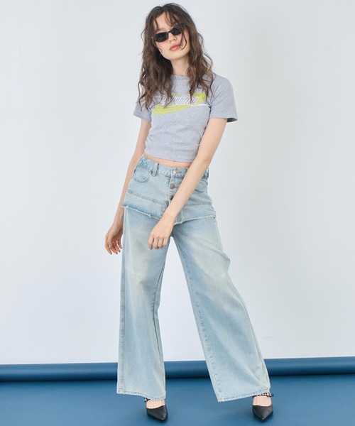 ANAP(アナップ)の「ウエストシャーリングロゴ Tシャツ(Tシャツ/カットソー・レディース・グレー/ブラック/ホワイト・FREE)」の10枚目の写真