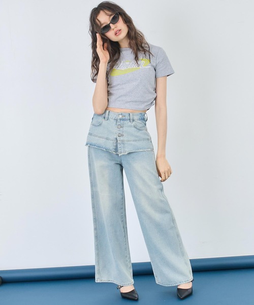 ANAP(アナップ)の「ウエストシャーリングロゴ Tシャツ(Tシャツ/カットソー・レディース・グレー/ブラック/ホワイト・FREE)」の9枚目の写真