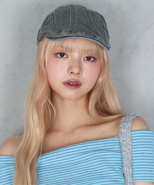 BARELY BLUE（ベアリーブルー）の「【 BARELY BLUE / ベアリーブルー 】 ビンテージライク ウォッシュ デニム ハンチング帽（ハンチング/ベレー帽・レディース・チャコールグレー/ブラック/ベージュ/ブラウン・FREE）」の10枚目の写真