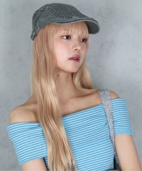 BARELY BLUE（ベアリーブルー）の「【 BARELY BLUE / ベアリーブルー 】 ビンテージライク ウォッシュ デニム ハンチング帽（ハンチング/ベレー帽・レディース・チャコールグレー/ブラック/ベージュ/ブラウン・FREE）」の11枚目の写真