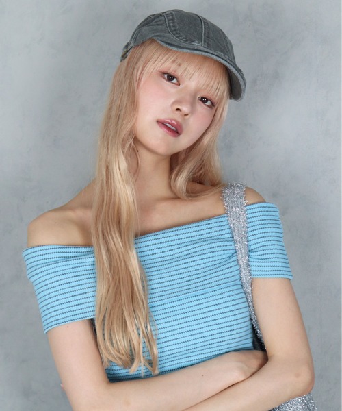 BARELY BLUE（ベアリーブルー）の「【 BARELY BLUE / ベアリーブルー 】 ビンテージライク ウォッシュ デニム ハンチング帽（ハンチング/ベレー帽・レディース・チャコールグレー/ブラック/ベージュ/ブラウン・FREE）」の14枚目の写真